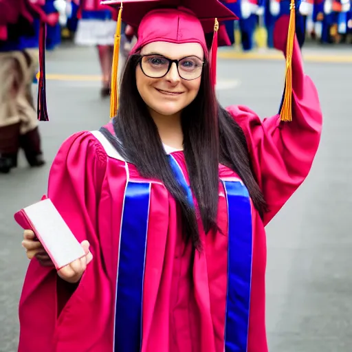 Image similar to Meg Griffin from Family Guy graduating college