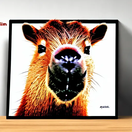 Prompt: funny animal capybara on white background cartoon style, high detail, 5 0 mm, mfs