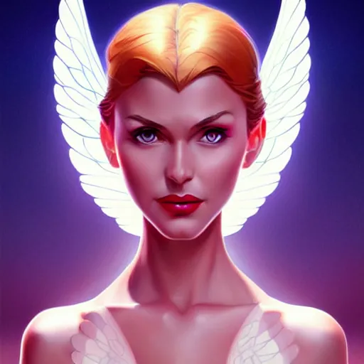 Image similar to portrait of a powerful pretty woman with wings, digital art,, concept art, smooth, sharp focus, illustration, symmetry face, fine details. art by alex ross, brittney lee, disney, anime - h 6 4 0