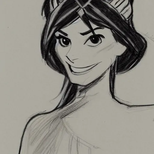 Image similar to milt kahl sketch of victoria justice as princess padme from star wars episode 3