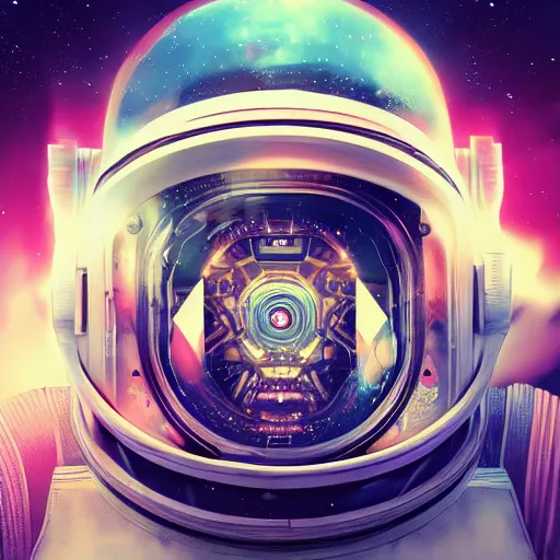 Image similar to portrait of an astronaut. full body portrait, intricate abstract. cyberpunk, intricate artwork. neon eyes, by Tooth Wu, wlop, beeple. octane render, trending on artstation, greg rutkowski very coherent symmetrical artwork. cinematic, hyper realism, high detail, octane render, 8k, minimalistic, hyperrealistic surrealism, award winning masterpiece with incredible details, a surreal vaporwave liminal space, highly detailed, trending on ArtStation