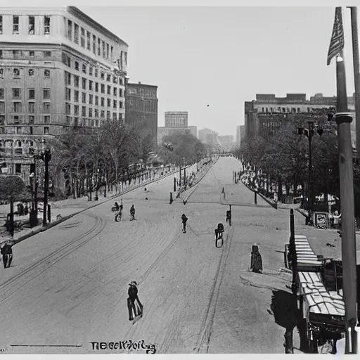 Prompt: boston circa 1 9 1 3. tremont street and the mall, edge of boston common.