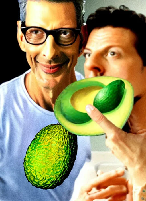 Image similar to an avocado eats jeff goldblum