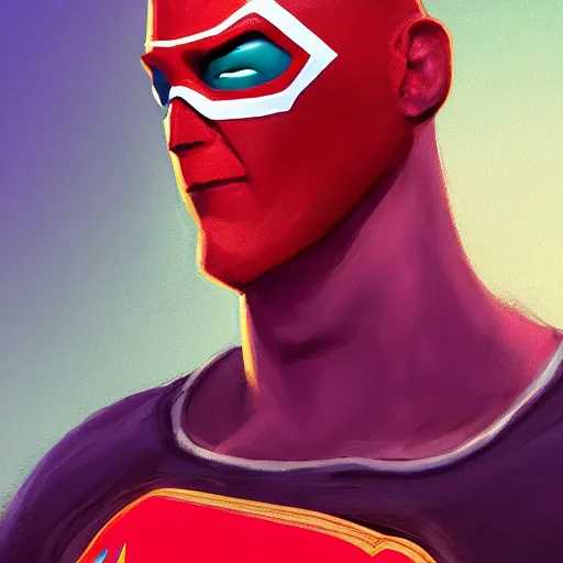 Image similar to Portrait of a masked superhero in the looks of John Cena, mattepainting concept Blizzard pixar maya engine on stylized background splash comics global illumination lighting artstation lois van baarle, ilya kuvshinov, rossdraws