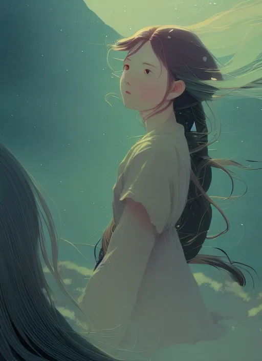 Image similar to portrait of a girl, cloudy sky background lush landscape ln illustration concept art lotr anime key visual portrait long flowing hair fine detail delicate features gapmoe kuudere trending pixiv by victo ngai fanbox by greg rutkowski makoto shinkai takashi takeuchi studio ghibli