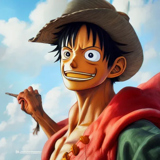 prompthunt: luffy one piece, matte painting, concept art, cgsociety, octane  render, trending on artstation, artstationHD, artstationHQ, unreal engine,  4k, 8k