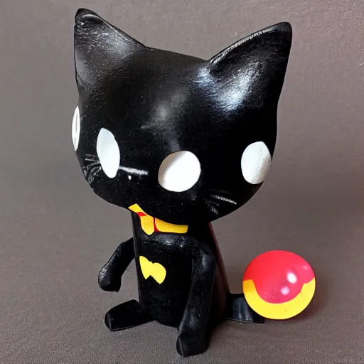 Image similar to Anthro black cat in a shirt, vinyl toy figure