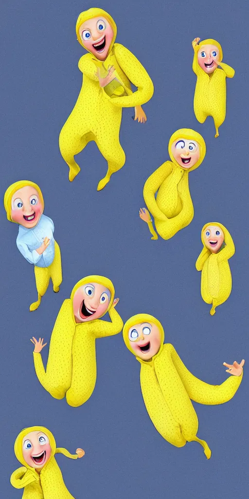 Image similar to bananas in pyjamas are coming down the stairs, photorealistic highly detailed