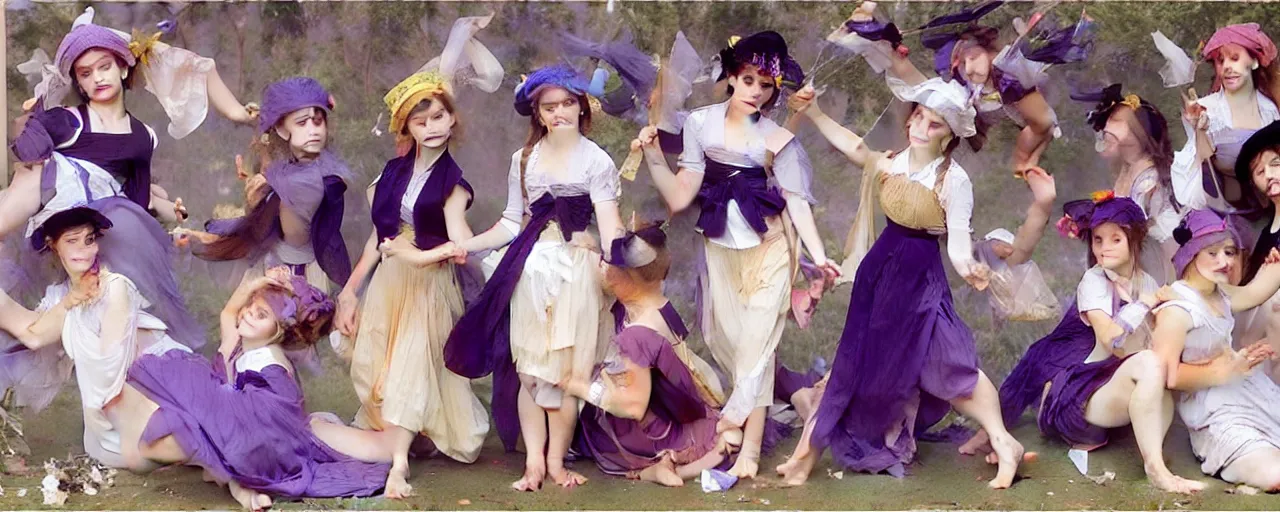 Prompt: A character sheet of full body cute magical girls with short blond hair wearing an oversized purple Beret, Purple overall shorts, Short Puffy pants made of silk, pointy jester shoes, a big billowy scarf, Golden Ribbon, and white leggings. Rainbow accessories all over. Flowing fabric. Covered in stars. Short Hair. Art by william-adolphe bouguereau and Paul Delaroche and Alexandre Cabanel and Lawrence Alma-Tadema and WLOP and Artgerm. baroque painting. Fashion Photography. Decora Fashion. harajuku street fashion. Kawaii Design. Intricate, elegant, Highly Detailed. Smooth, Sharp Focus, Illustration Photo real. realistic. Hyper Realistic. Sunlit. Moonlight. Dreamlike. Surrounded by clouds. Haute Couture. Baby the stars shine bright dress. 4K. UHD. Denoise.