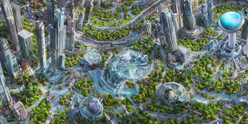 Image similar to Bustling photorealistic!!! utopian city reimagined by Max Hay, fisheye lens!!!, worms-eye view photography, trending on artstation, 4k, 8k, lens distortion, chromatic aberration, soft focus blur, photorealistic imagery, photorealistic details, intricate, highly detailed, artstation 3d, artstation render, artstation 3d render, 3d art, unreal engine 3d, octane 3d, blender 3d, 3d landscape