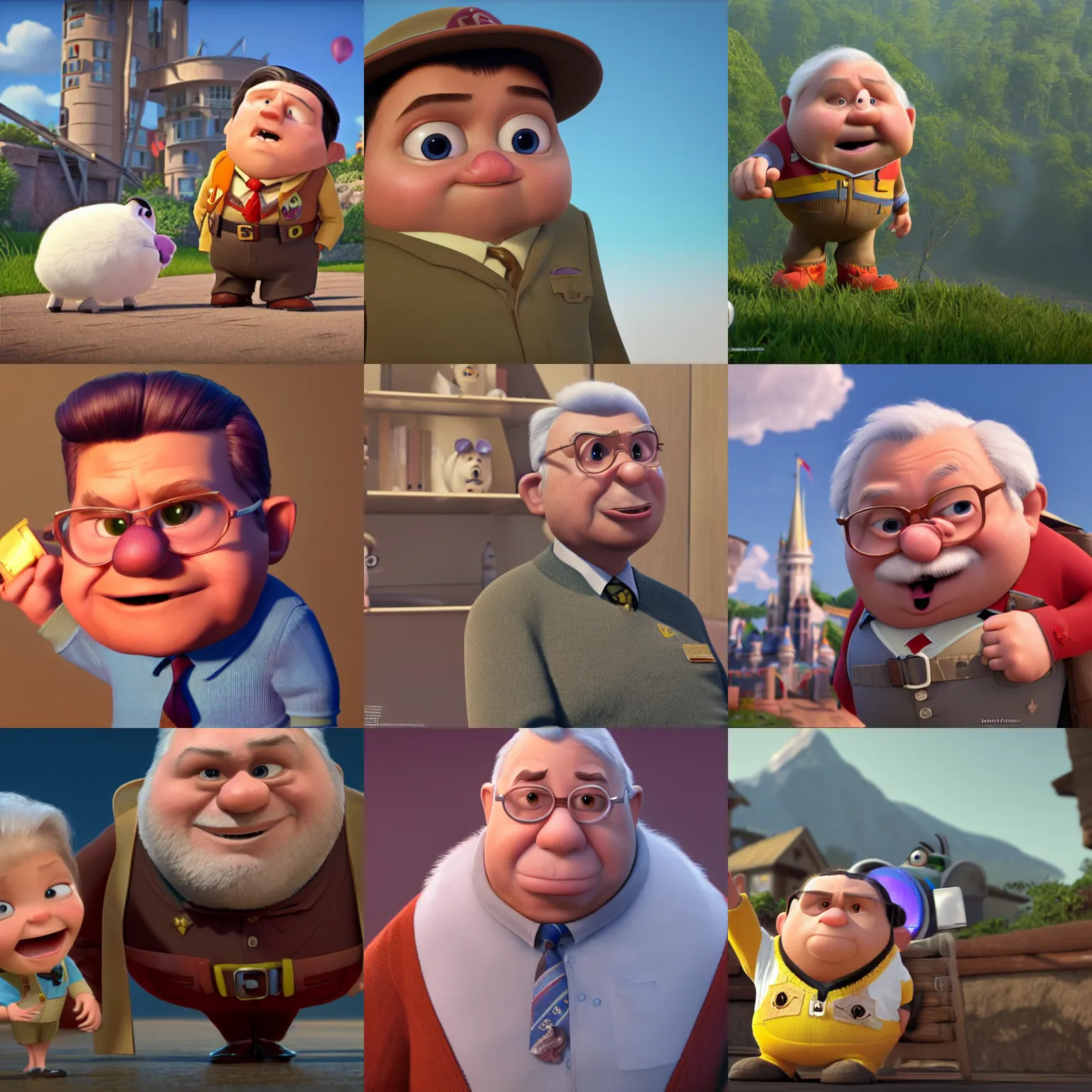 Prompt: lech kaczynski as a pixar disney character from up ( 2 0 0 9 ), unreal engine, octane render, 3 d render, photorealistic