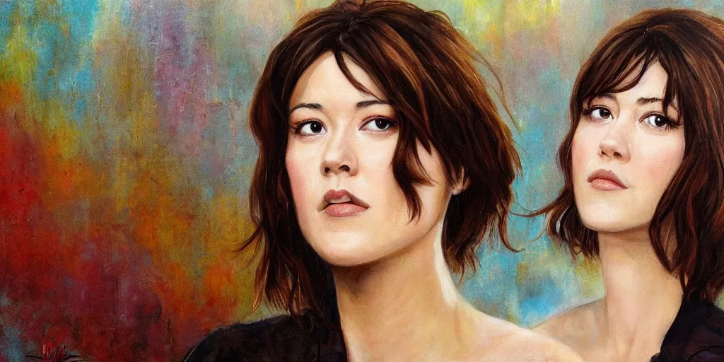 Image similar to Mary Elizabeth Winstead, painted