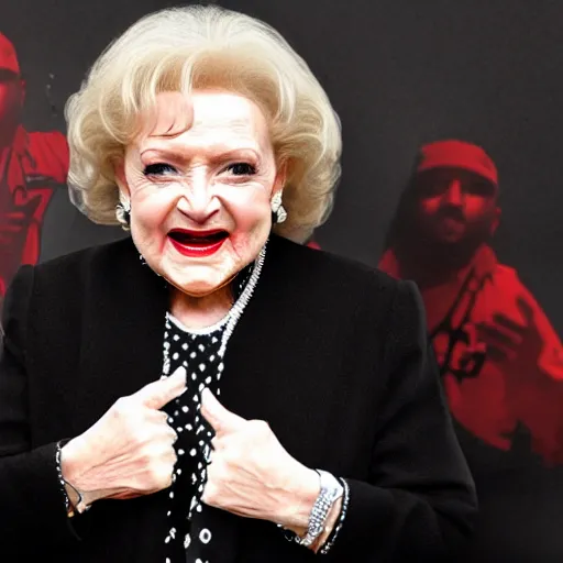 Image similar to betty white gangster rapper