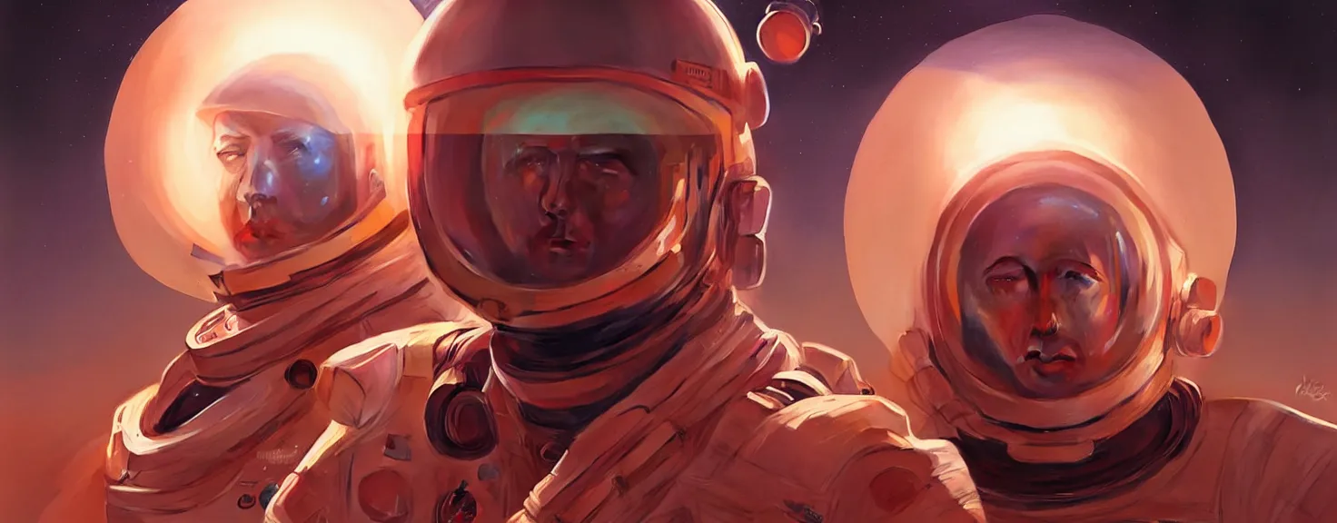 Image similar to Spaceman man on Mars futuristic portrait, highly detailed, digital painting, artstation, concept art, smooth, sharp focus, illustration, art by artgerm and greg rutkowski and alphonse mucha