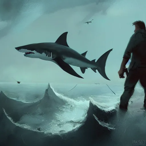 Prompt: Sharknado concept idea dream, Greg Rutkowski