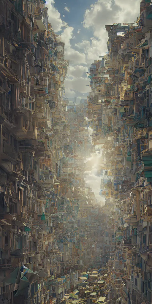 Image similar to city buildings made out of colored folded origami !paper, !origami, !city background, ethereal, fantasy, Lawrence Alma-Tadema, James Jean, oozium, peter morbacher, angelarium, alchemy, luxury, heavenly light, Soft illumination, Trending on artstation, Cinematic Lighting, very detailed, 3D, octane render, artgerm