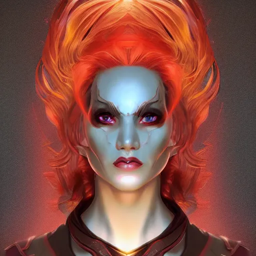 Prompt: face of vi from arcane, centered, symmetrical, artgerm, artstation