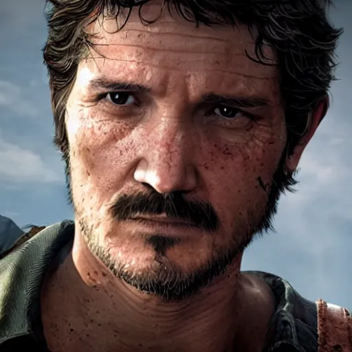 Image similar to Pedro Pascal as Joel,still from The Last Of Us TV show