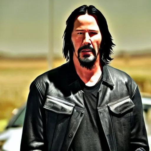 Image similar to Keanu Reeves in Sons of anarchy very detail4K quality super realistic