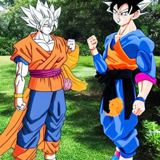 Image similar to goku and chi - chipeach finally settle down and buy a home