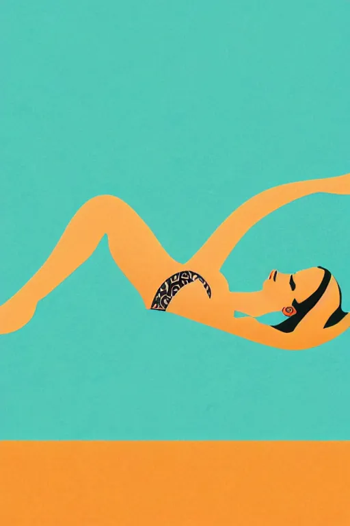 Prompt: minimalist boho style art of a woman swimming, illustration, vector art