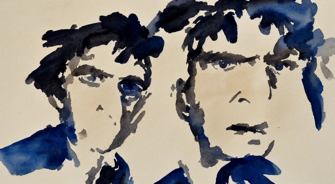 Prompt: close up portrait Corto Maltese, watercolour by Hugo Pratt, oil on canvas