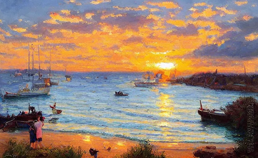 Prompt: “King’s Landing at sunset. By Konstantin Razumov, highly detailed”