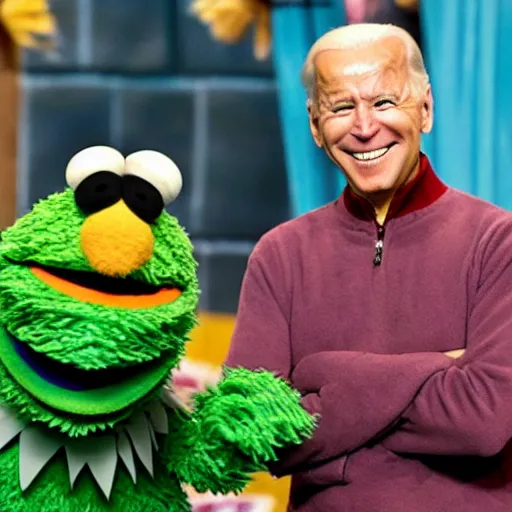 Prompt: Joe Biden as Sesame street, Jim Henson muppet