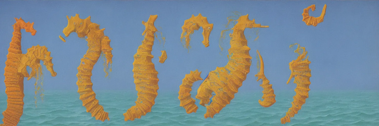 Image similar to sea horse painting magritte