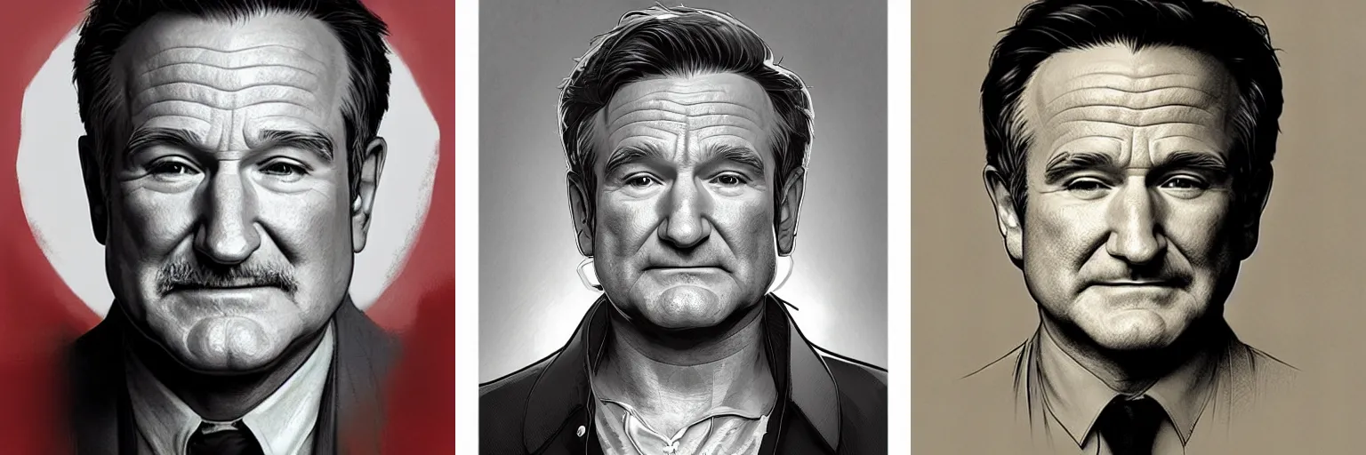 Prompt: portrait of Robin Williams as a detective, highly detailed, digital painting, artstation, concept art, sharp focus, illustration, art by artgerm and greg rutkowski and alphonse mucha