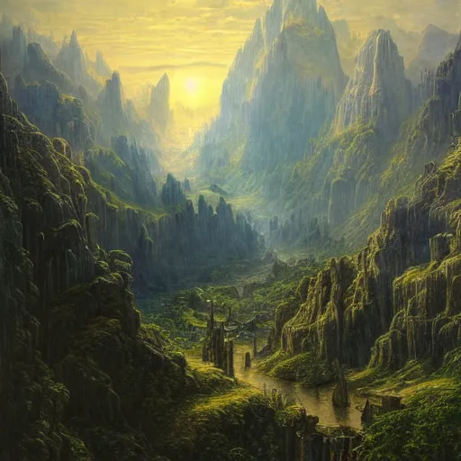 Prompt: a beautiful and highly detailed matte painting of the epic mountains of avalon, intricate details, epic scale, insanely complex, 8 k, sharp focus, hyperrealism, very realistic, by caspar friedrich, albert bierstadt, james gurney, brian froud,