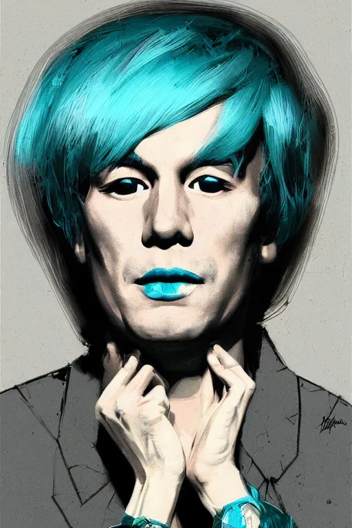 Image similar to colorful portrait of andy warhol, intricate, elegant, highly detailed, digital painting, artstation, sharp focus, illustration, art by wlop, mars ravelo and greg rutkowski