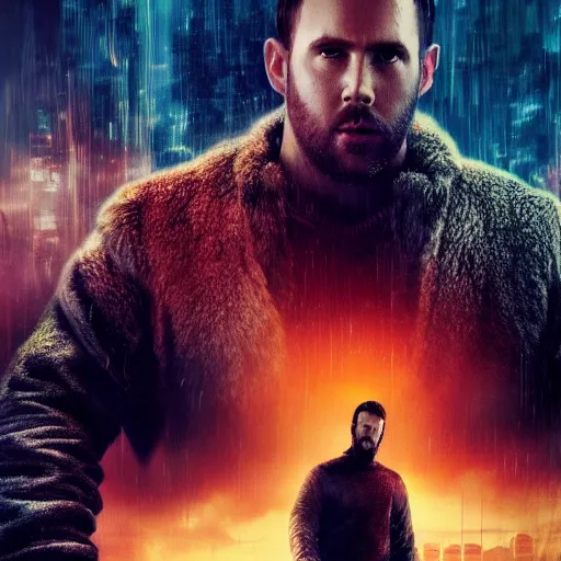 Image similar to Photo of Jarl Balgruuf in Bladerunner 2049, half body shot