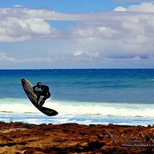 Image similar to skeleton surfing in hawaii by alex gray