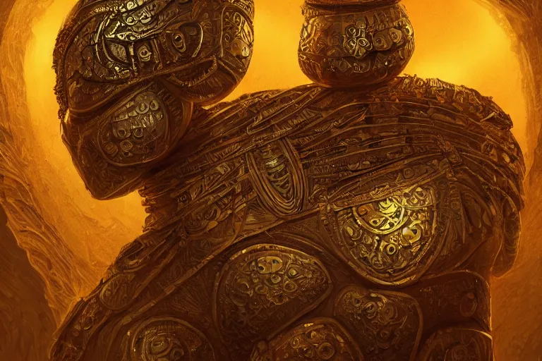 Image similar to ancient mummy surrounded by golden scarabs with intricate patterns, concept art, digital illustration, trending on artstation, deviantart, artgerm, epic composition, masterpiece, highly detailed, advanced technique, ambient lighting, wlop, ross draws