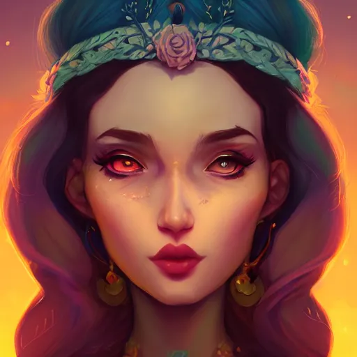 Prompt: a portrait of a beautiful gypsy, art by lois van baarle and loish and ross tran and rossdraws and sam yang and samdoesarts, digital art, highly detailed, intricate, sharp focus, Trending on Artstation HQ, deviantart, unreal engine 5, 4K UHD image