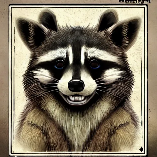 Image similar to final fantasy box art depicting a raccoon