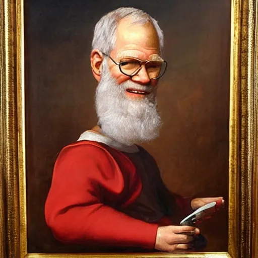 Image similar to renaissance oil painting of david letterman