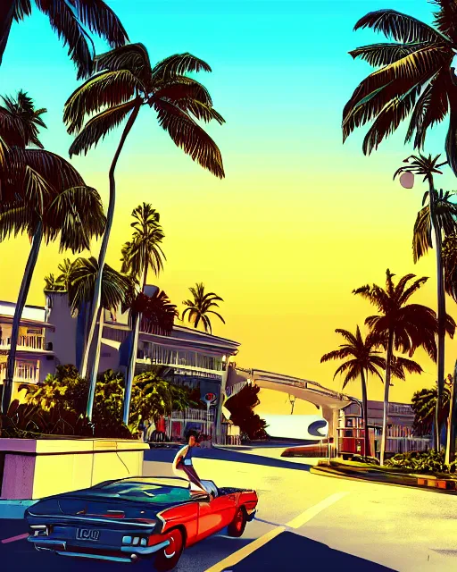 Image similar to tommy vercetti concept art, illustration, sketch, award - winning photo, smooth, 4 k hdr, high definition