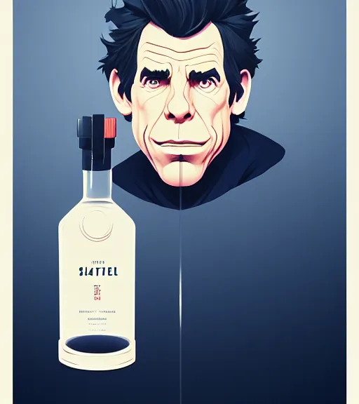 Prompt: face icon stylized minimalist bottle!! ben stiller whiskey!, loftis, cory behance hd by jesper ejsing, by rhads, makoto shinkai and lois van baarle, ilya kuvshinov, rossdraws global illumination