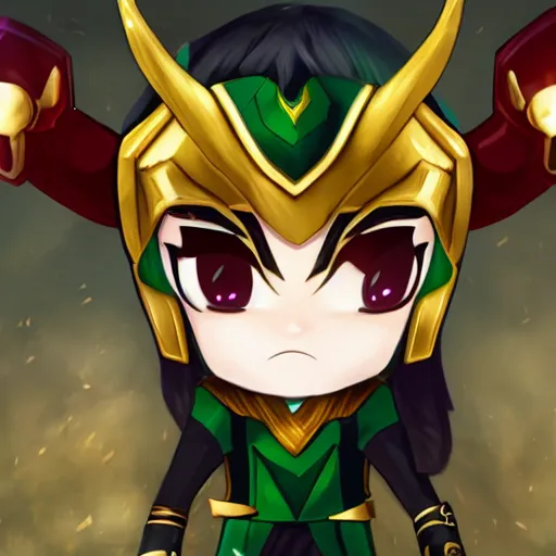 Image similar to chibi loki, wide angle, 4 k