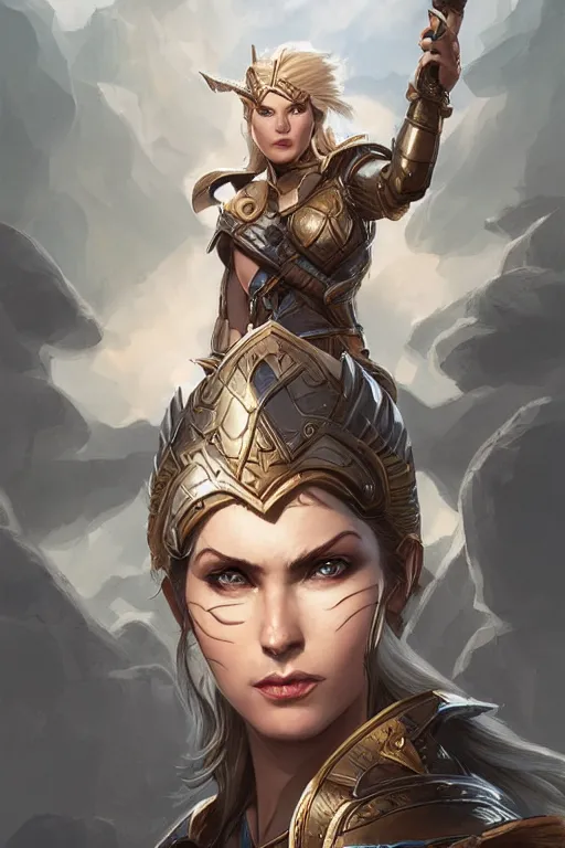 Image similar to amazon valkyrie athena, d & d, fantasy, portrait, highly detailed, headshot, digital painting, trending on artstation, concept art, sharp focus, illustration, art by artgerm and greg rutkowski and magali villeneuve