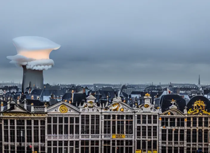 Image similar to nuclear mushroom cloud over brussels