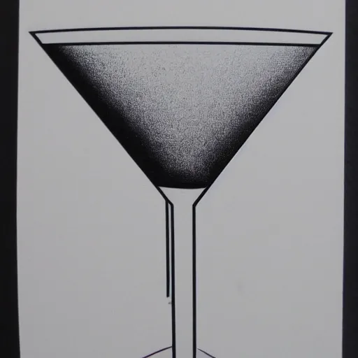 Prompt: martini glass in the style of patrick nagel