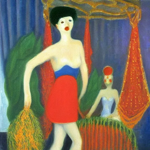 Image similar to oil painting by florine stettheimer