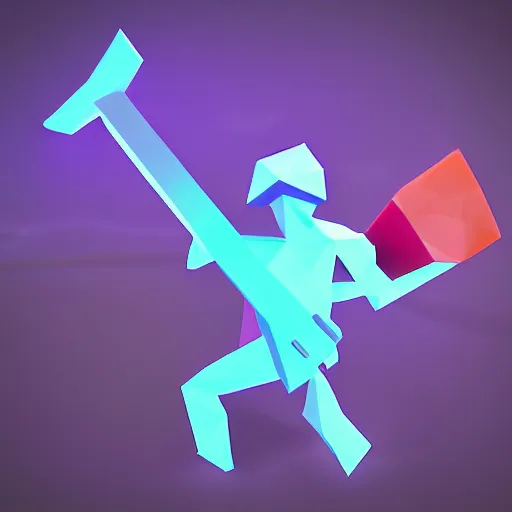 Image similar to vr game slice with axe game, hypercasual, low poly