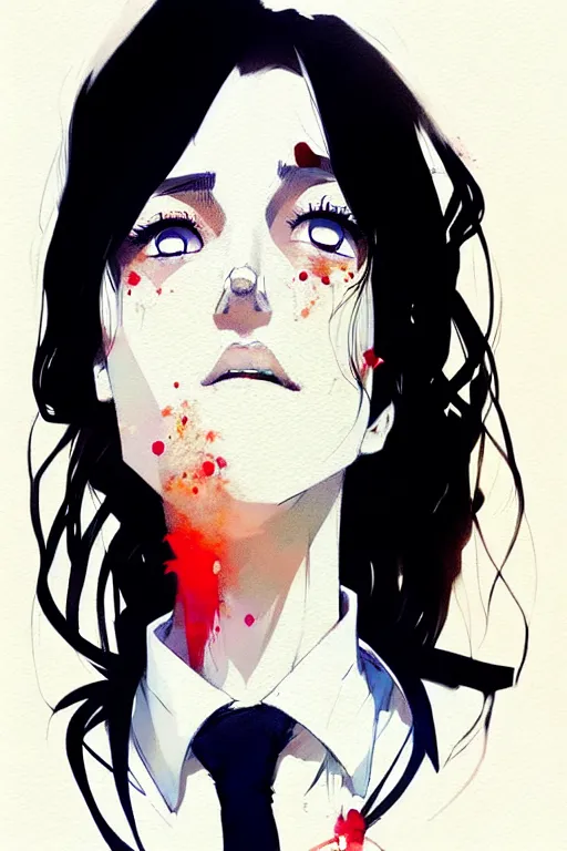 Image similar to a ultradetailed full body portrait of a woman dressed in a white shirt with a tie, by conrad roset, greg rutkowski and makoto shinkai trending on artstation