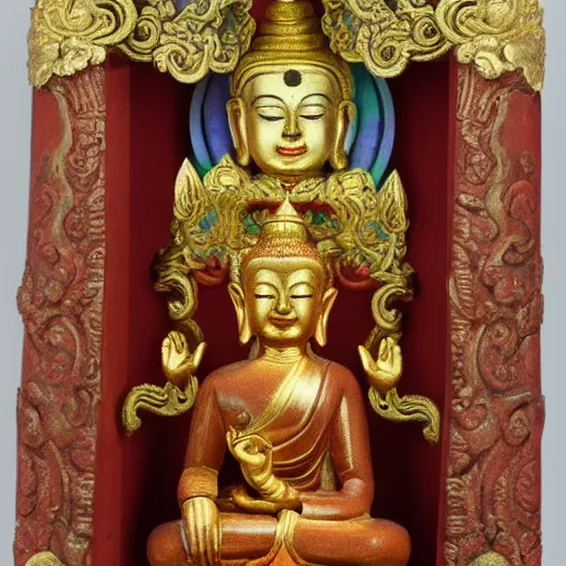 Prompt: Buddhist paraphernalia