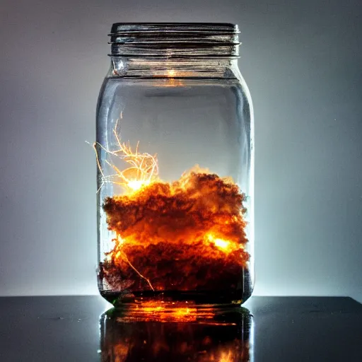 Image similar to a lightning storm in a jar