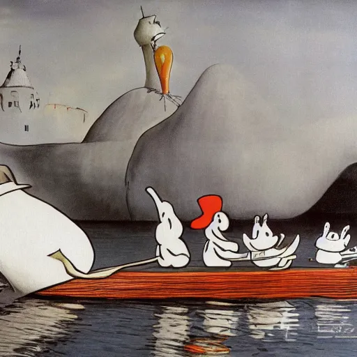 Prompt: the moomins, dali painting, very detailed!, high quality, 4 k